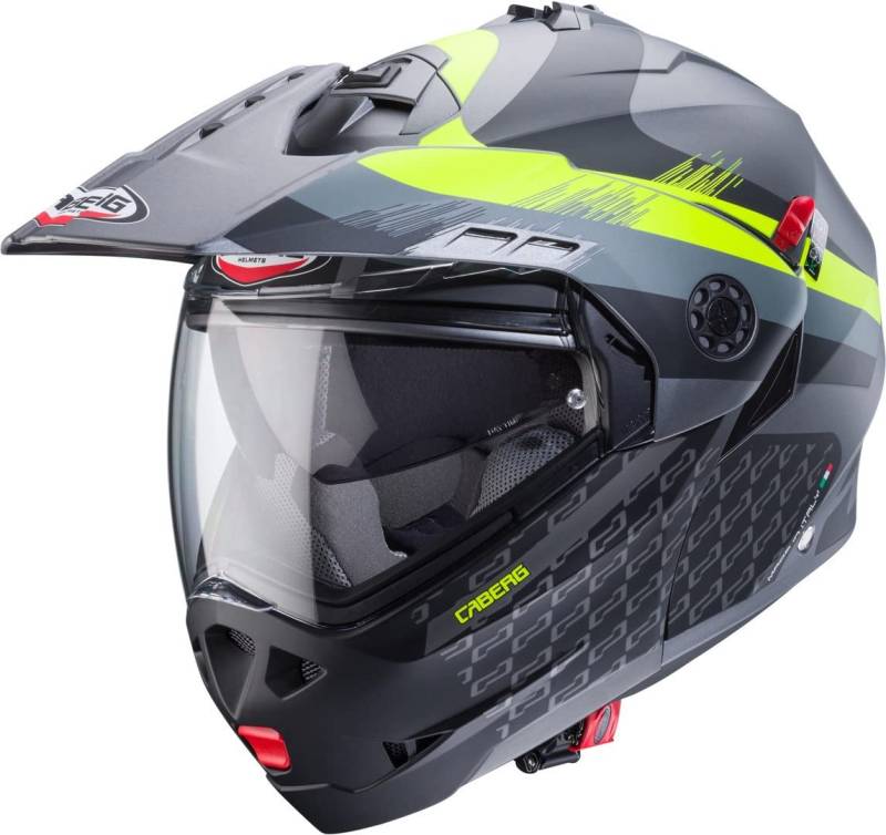 CABERG Helmet TOURMAX X SARABE MATT Gun Metal/Black/Yellow Fluo L von Caberg