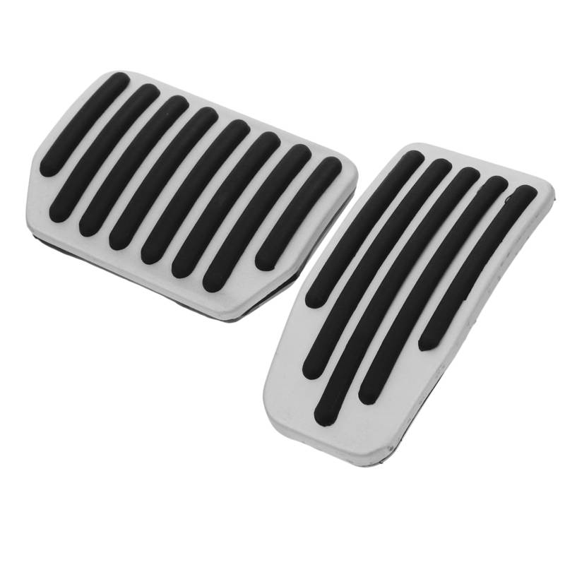 Cabilock 1 Satz Bremsbeschleunigerpedal Gasabdeckungen Griffe Autopedale Hinteres Fußpedal Innenraum Ersatzteile Bremsbelag Bremspedalabdeckung Autozubehör Silber Aluminiumlegierung von Cabilock