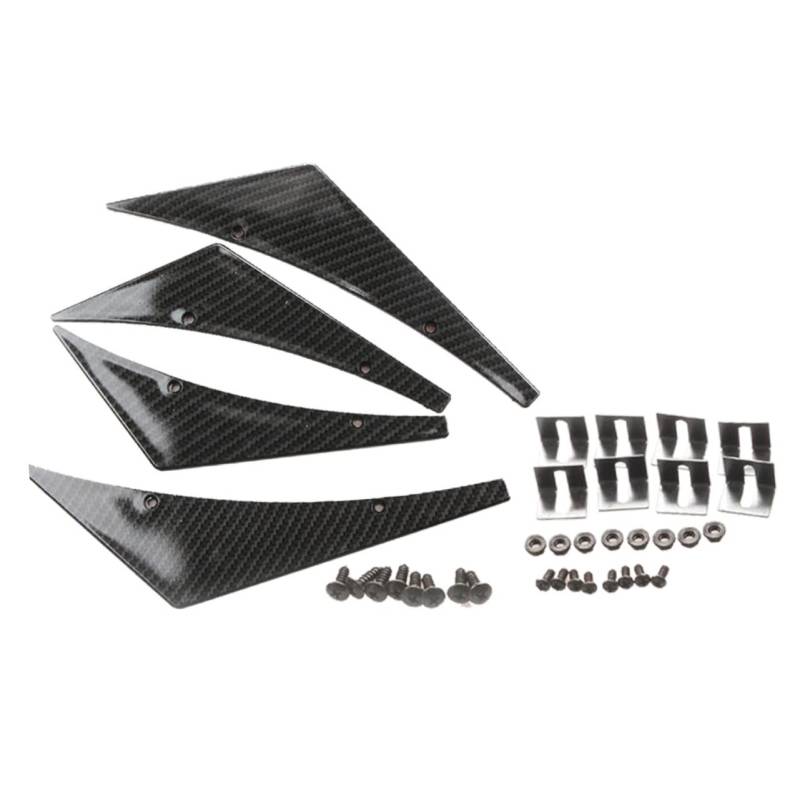 Cabilock 1 Satz Kohlefaser -windmesser LKW Für Spoiler Streifen Antikollisions-autofront Stoßfängerlippensplitter Stoßfängerabdeckung Stoßfänger-diffusor Auto Frontlippe Abs Schwarz von Cabilock