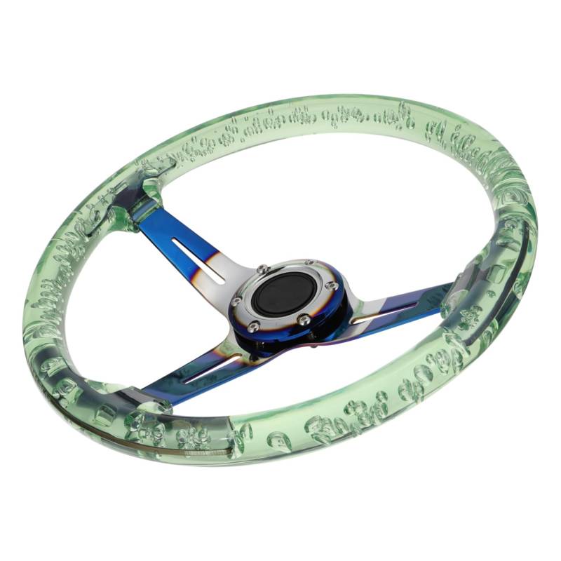 Cabilock 1 Stück Lenkrad mit Blasenmuster Rennlenkrad Lenkradnabe modifiziertes Lenkrad auto lenkrad Lenkradknauf Auto modifizierte Versorgung Lenkrad lackieren Stahl Blau von Cabilock