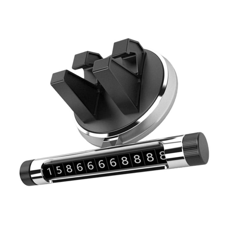 Cabilock 1Satz Auto Temporäre Parkkarte Drehbare Telefonnummer Halterung Rotierbar Mit Nummernaufkleber Für Navigation Und Unterhaltung von Cabilock
