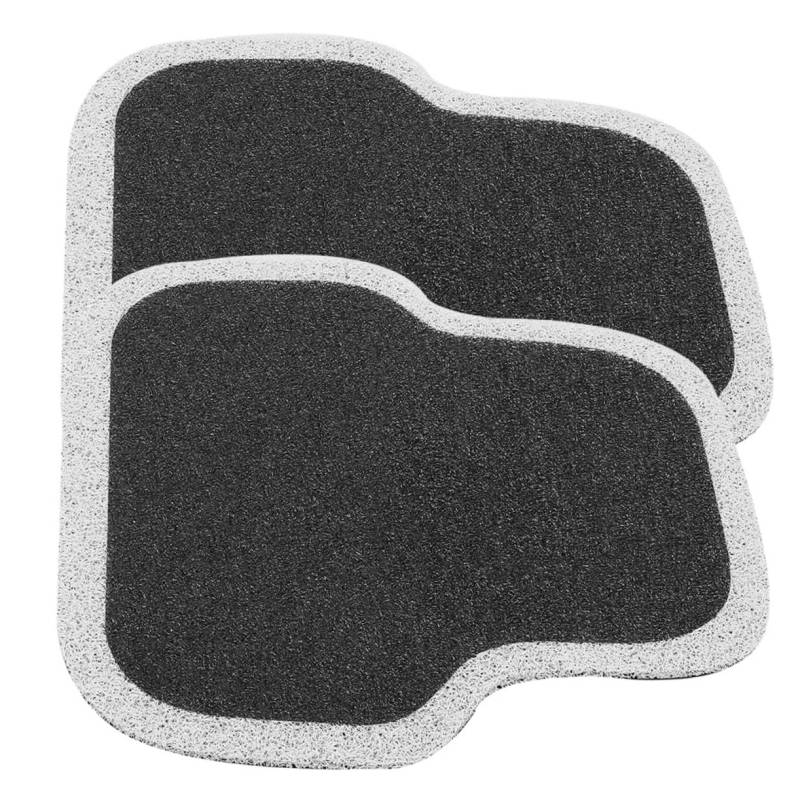 Cabilock 2 Stück Anti-Rutsch-Kee-resistente Fußpolster Pads Schutz Automatten universal bunt voll umgeben Matten für Autos LKW-Fußmatten Auto-Fußmatten Seidenschleife Grey von Cabilock