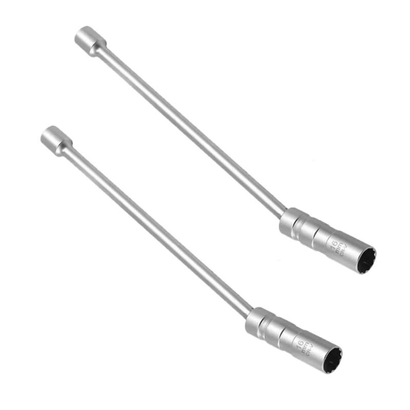 Cabilock 2 Stück Autoreparaturwerkzeuge Buchse Universal- ratschen Automobil Entferner schwenken steckdosen Auto-Zündkerzenstecker Schraubenschlüssel-Stecknuss Stahl Silver von Cabilock