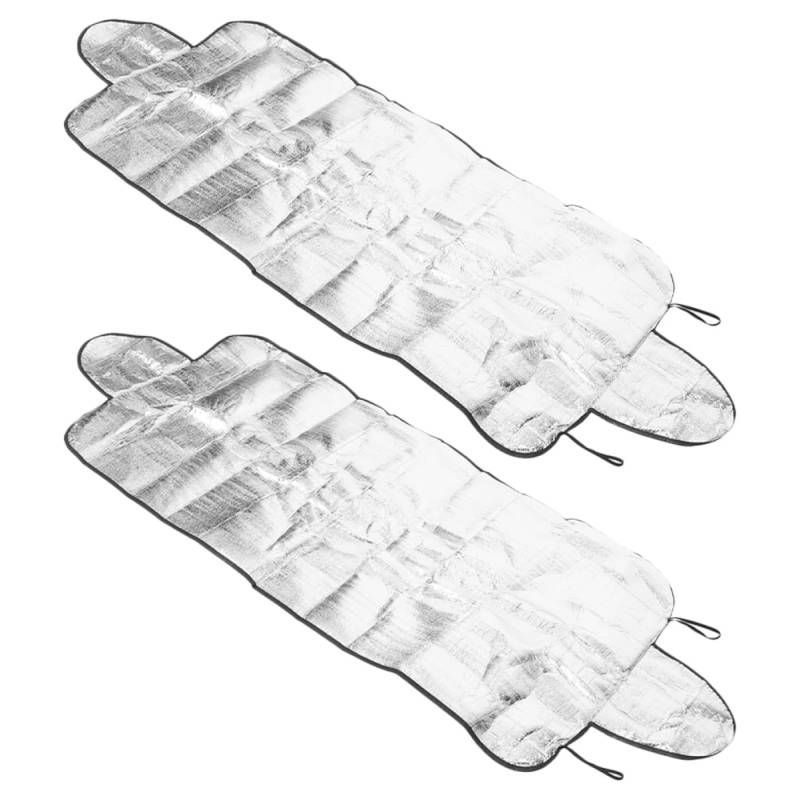 Cabilock 2 Stück Sonnenschutz Auto Windschutzscheibe Auto winterabdeckung schneeschutz Auto Windschutzscheibe Sonnenschatten Sonnenschutz für Auto Perlenbaumwolle Silver von Cabilock