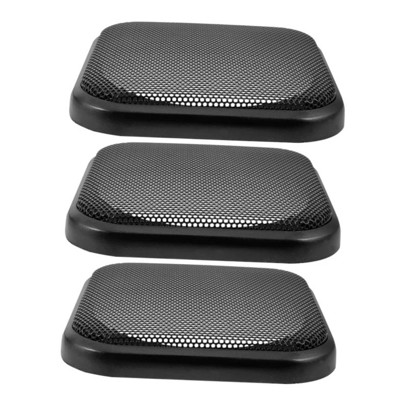 Cabilock 3 Stück Quadrathornnetzabdeckung Lautsprechergitterschutz Sprecherabdeckung Sprecher Grill Lautsprecher-netzabdeckung Lautsprechergitterabdeckung Plastik Black von Cabilock