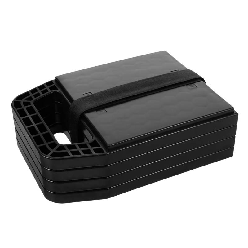 Cabilock 4 Stück Reifenpolster Kunststoff-wagenheberpads Nivellierblöcke Für Wohnmobile Wagenheberauflagen Wohnmobil Jack Pads Wohnmobil-wagenheberblöcke Black Hdpe von Cabilock