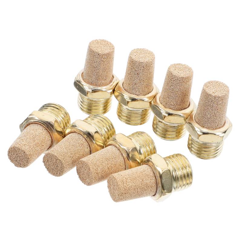 Cabilock 8 Stück Magnetventilfilterschalldler druckluftkompressor kupfer Pneumatischer Zylinder Zylinderzubehör Magnetschalldämpferventile Magnetventile mit Zylindergewinde Golden von Cabilock