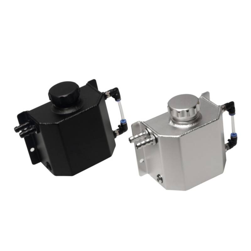 Cabilock Aluminium Ölfangdose Für Autos Universeller Autoentlüftungstank Mit Ablassventil Silber Langlebig Leicht Und Passend Für Fahrzeuge von Cabilock