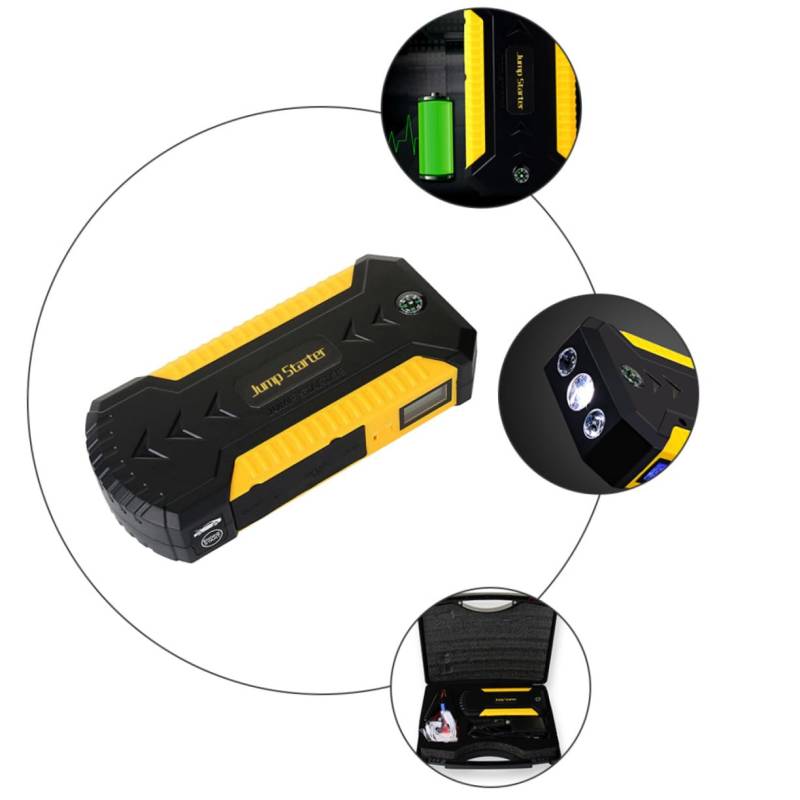 Cabilock Auto Notstarter Kfz Ersatzbatterie Auto Starthilfe Externes Autoladegerät Tragbare Autobatterie Auto Jumper Schwarz von Cabilock