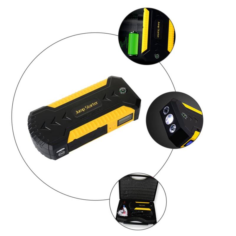 Cabilock Auto Notstarter Kfz Starthilfe Externes Autoladegerät Tragbare Autobatterie Auto Jumper Auto Ersatzbatterie Schwarz von Cabilock