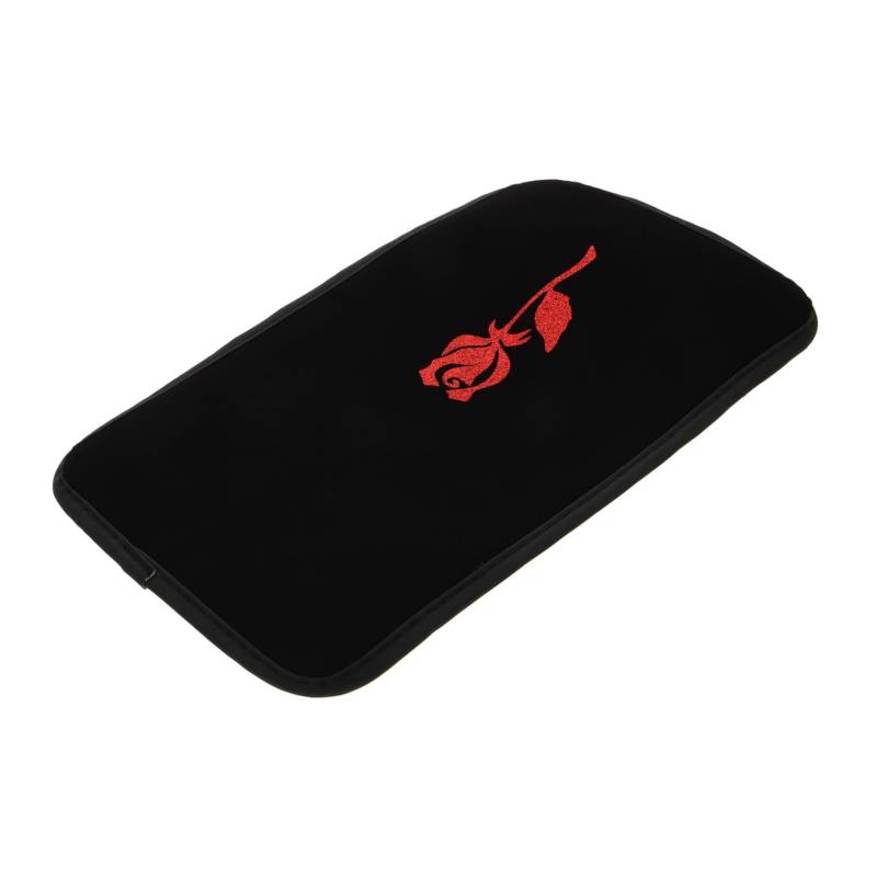 Cabilock Box Rose Armlehnenboxmatte Mittelsitz Aufbewahrungsmatten Bezüge Plus Schutz Auto Tablettpolster Auto Innenausstattung Armlehne Bedrucktes Auto Armlehnenkissen Leder Rot von Cabilock