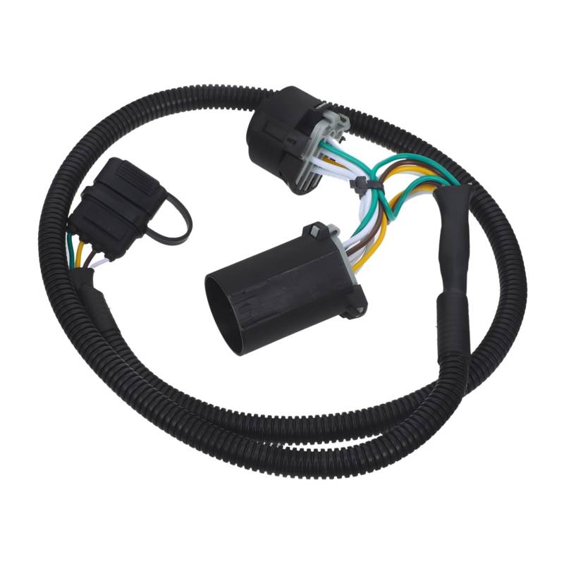 Cabilock Stecker für Anhängerbeleuchtung Verlängerung 4-polige Anhängersteckdose 7-Wege-Rundsteckverbinder Blade- Anhängerkabelbaum -Kabel 4-Wege-Stecker PVC Black von Cabilock