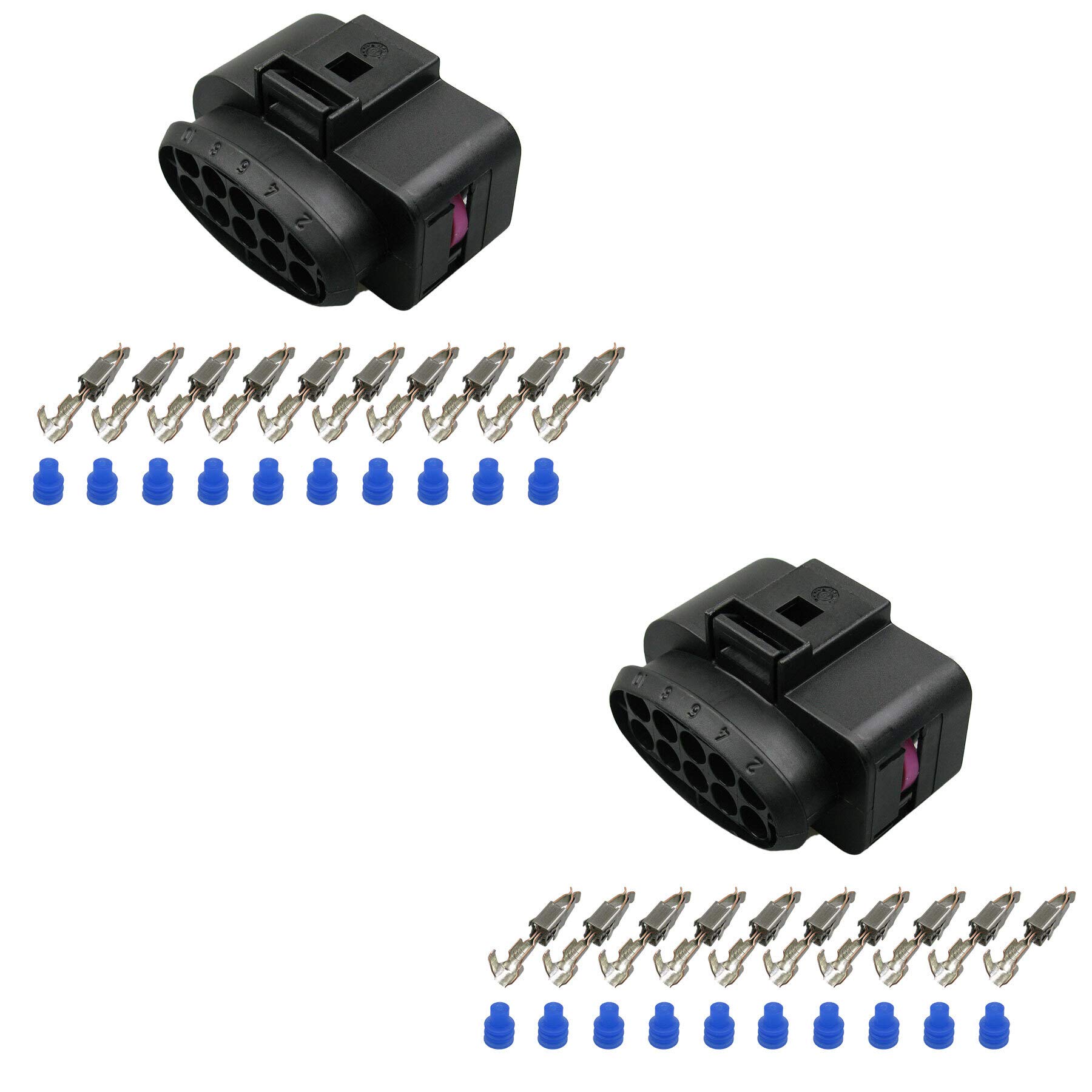 2X Stecker passt zu OEM 1J0973735 Reparatursatz 10-pol. 0,50-1,00² Scheinwerfer von Cable Solution