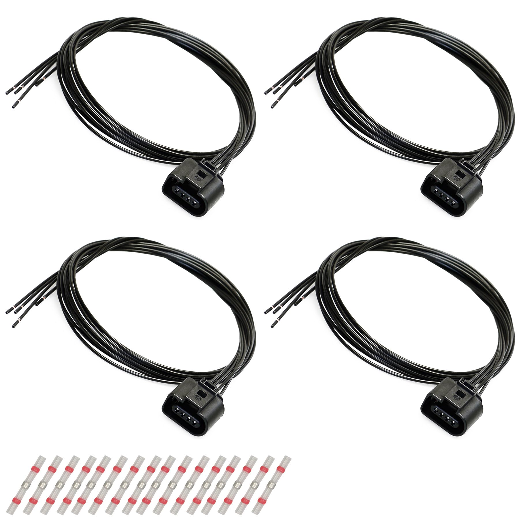 4X Stecker kompatibel zu VW Audi 1J0973704 Reparatursatz 4-pol. Kabelsatz Buchse 1J0 973 704 Elektrik von Cable Solution