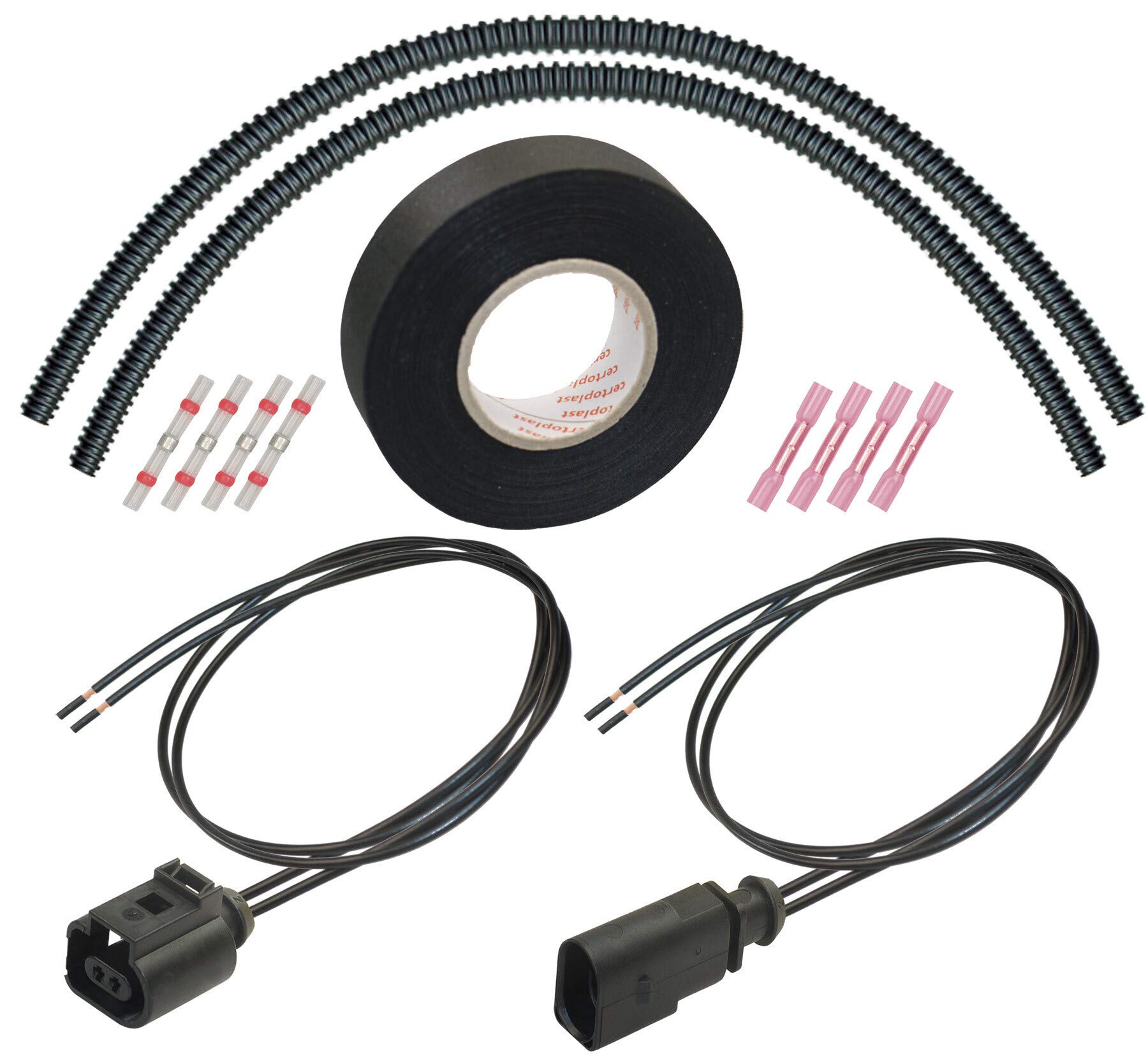 Reparatur Kit Stecker Set VW Audi 1J0973802 / 1J0973702 Kabelsatz Wellrohr Tape von Cable Solution