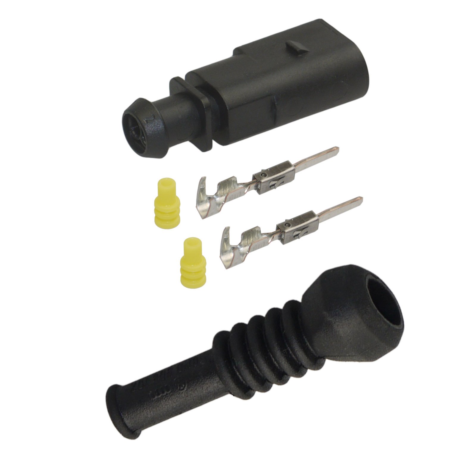 Reparatursatz Stecker 2-polig Stift OEM 1J0 973 802 1J0973802 mit Gummitülle 6N0 906 102 von Cable Solution