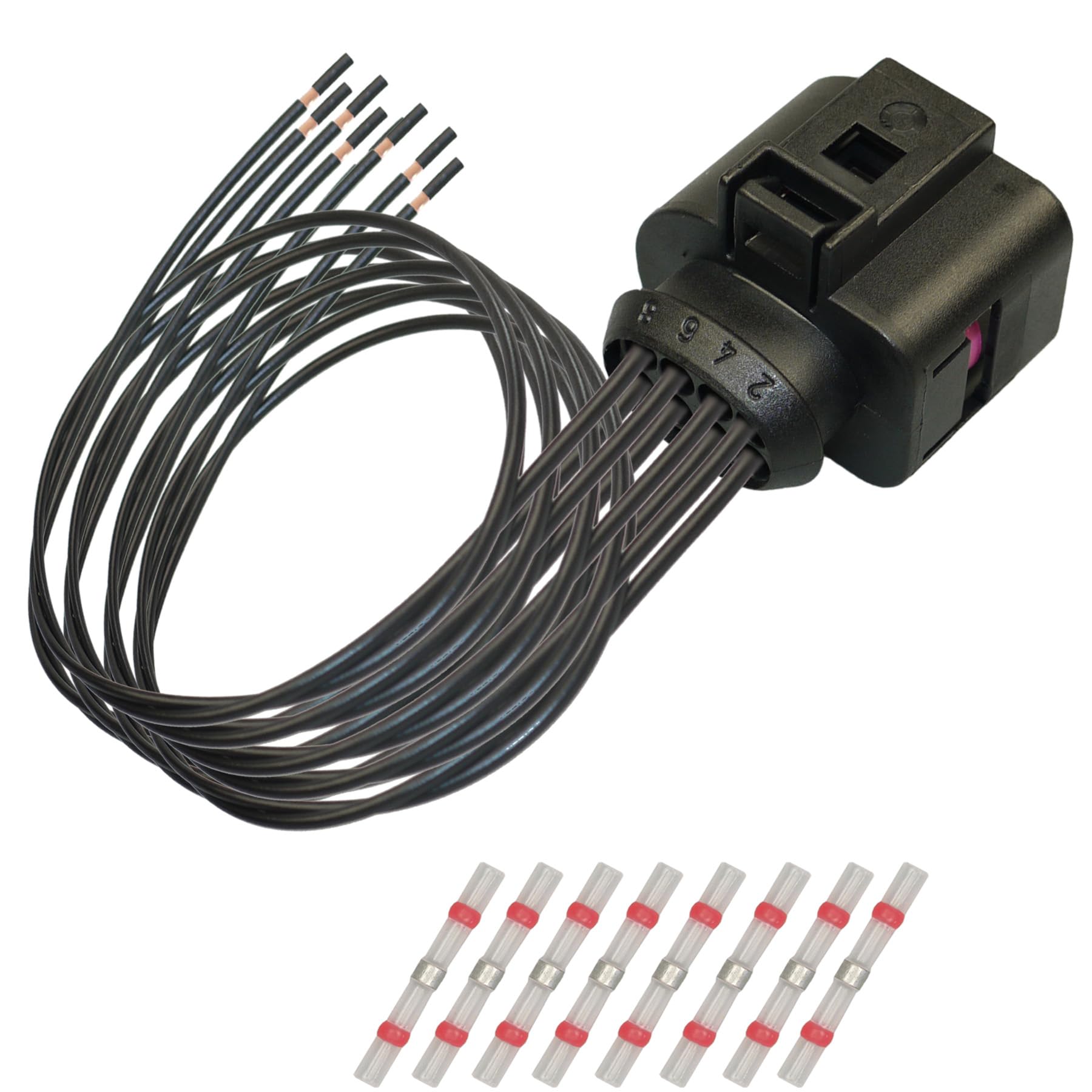 Reparatursatz 8-pol. Kabelsatz Stecker kompatibel zu VW Audi SEAT Skoda 1J0973714 Buchse 1J0 973 714 von Cable Solution