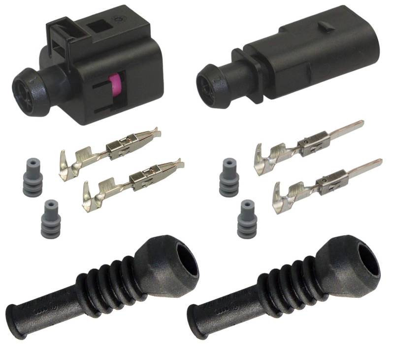 Stecker Set OEM 1J0973802 Reparatursatz 2-pol. Stift/Buchse/Tülle 6N0906102 ABS ESP von Cable Solution