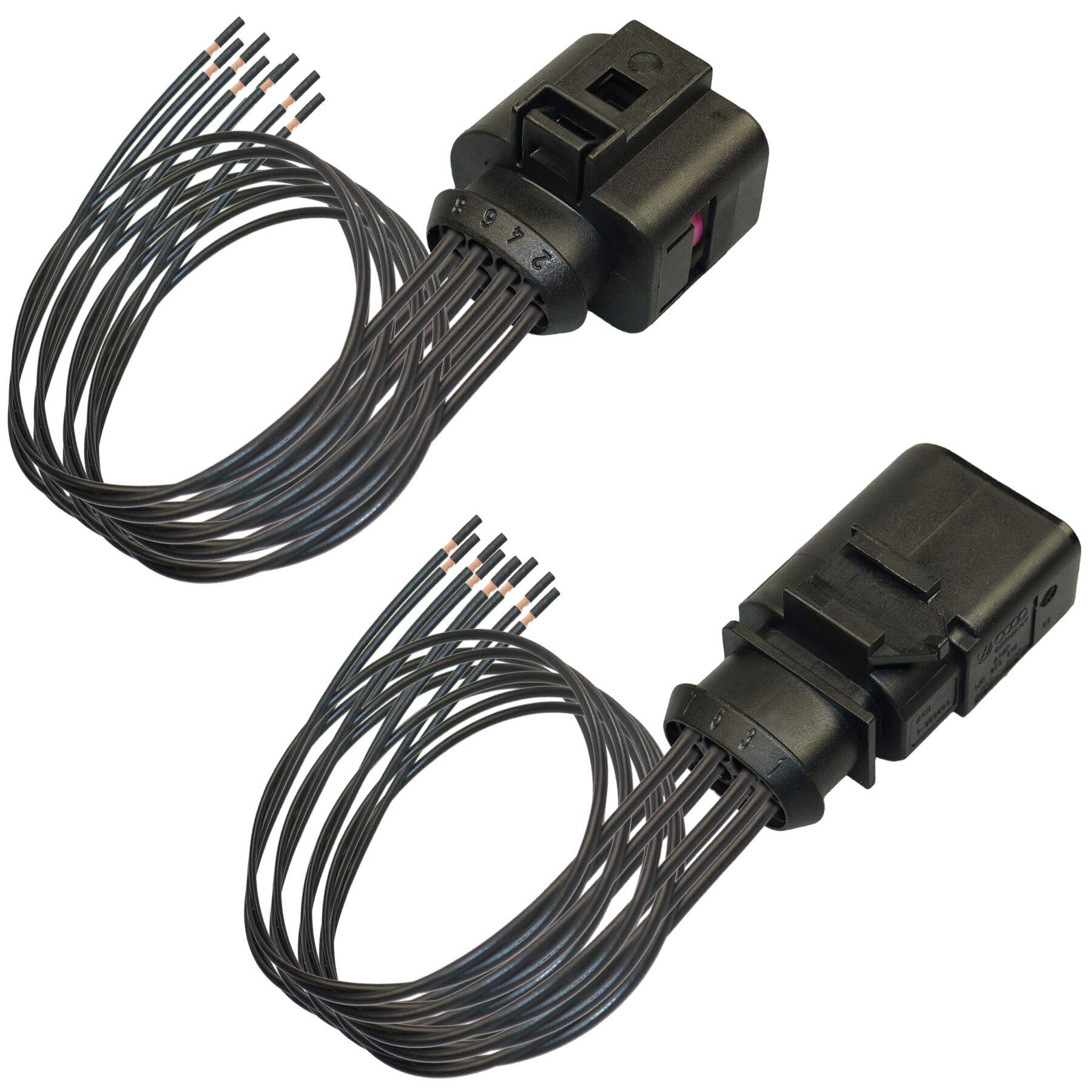 Reparatursatz 8-pol Kabelsatz Stecker Set kompatibel zu VW Audi SEAT Skoda 1J0973714 / 1J0973814 Stift/Buchse von Cable Solution