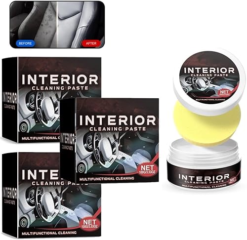 Auto Innenraum Renovierung Wartung Reinigungscreme, Auto Innenraum Lederpflege Renovierung Wartung Reinigungscreme, Leder Reinigung und Pflege Creme für alle Autotypen (3pcs) von Caduola