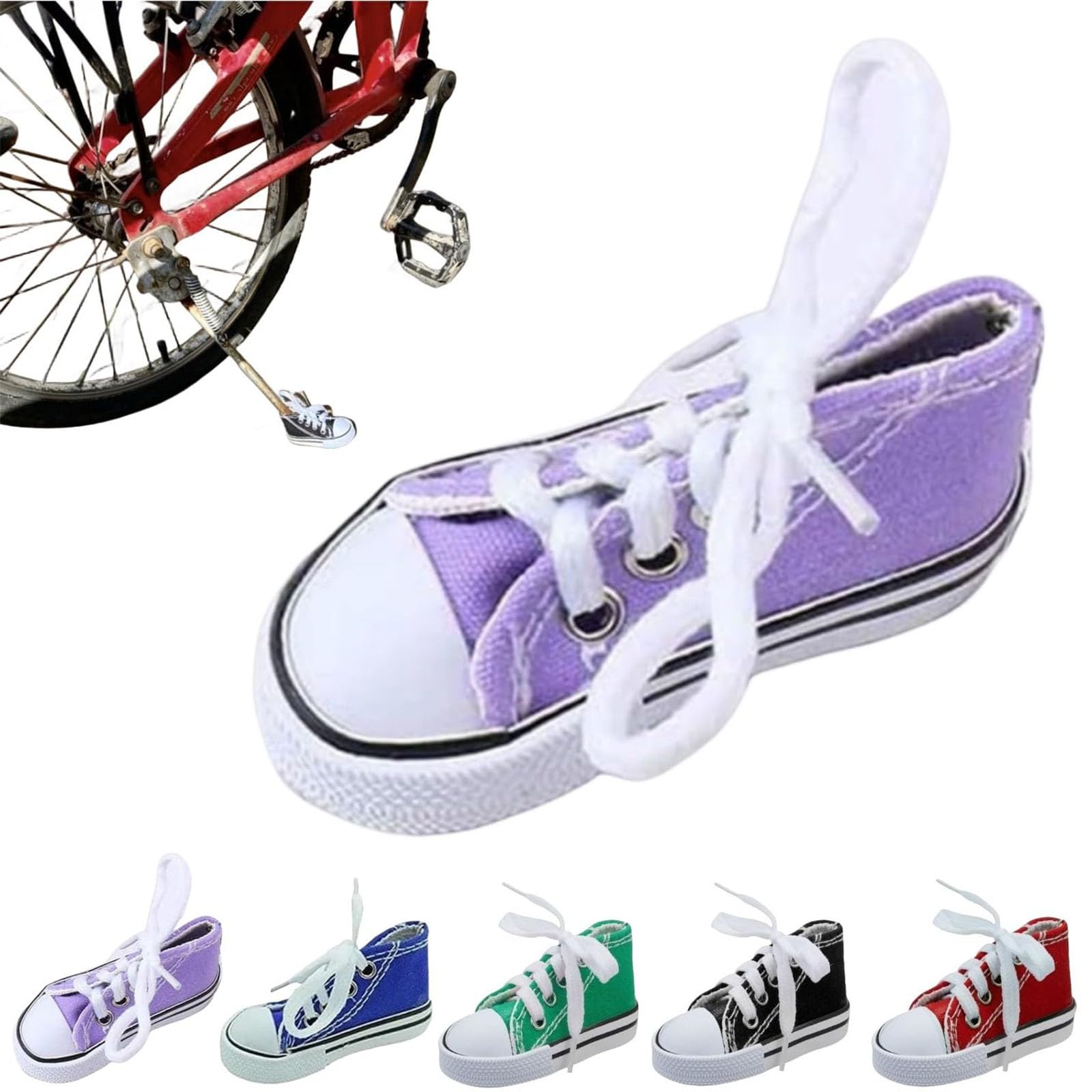 Caduola Personalisierte Motorrad-Fußstütze, kleiner Schuh, Motorrad-Seitenständer, Kickstand-Verlängerungspolster, 1 x Motorradständer, niedliche Mini-Leinwandschuhe, Seitenständer (Purple) von Caduola