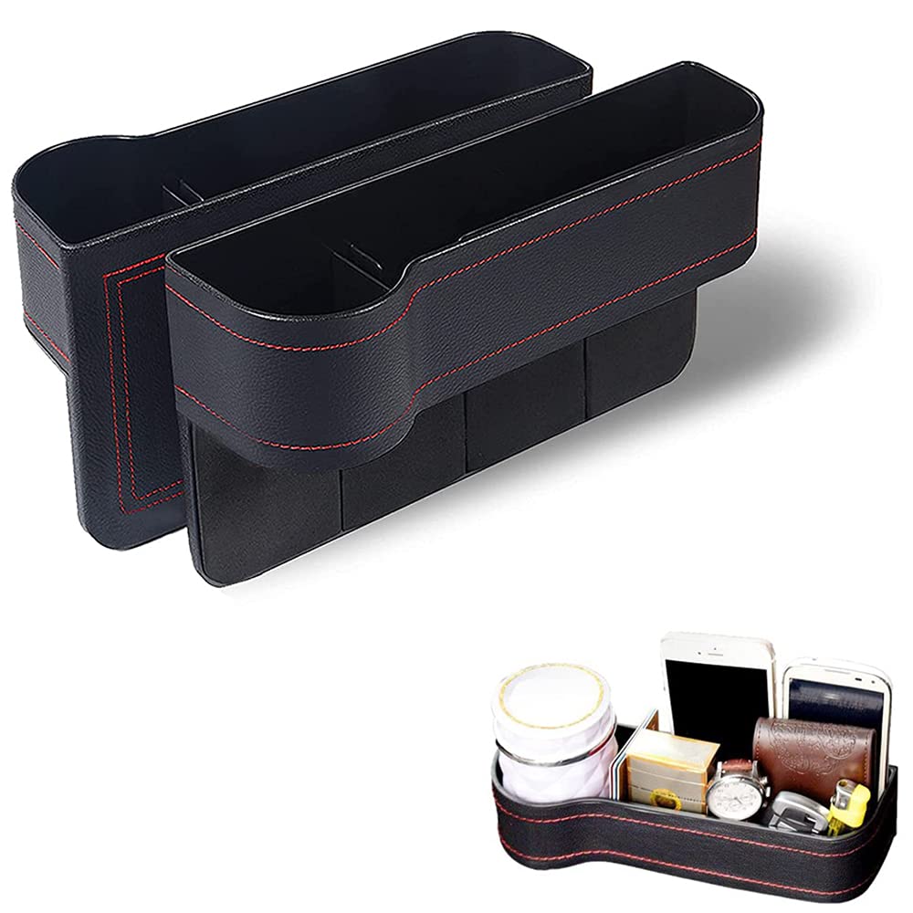 2 Stück Auto Aufbewahrungsbox Mittelkonsole, Auto Multifunktionale Aufbewahrungsbox, Autositz Universal Seitentaschen Organizer, Autositz Seitentaschen Organizer, für die Aufbewahrung im Auto von CaiYuanGJ