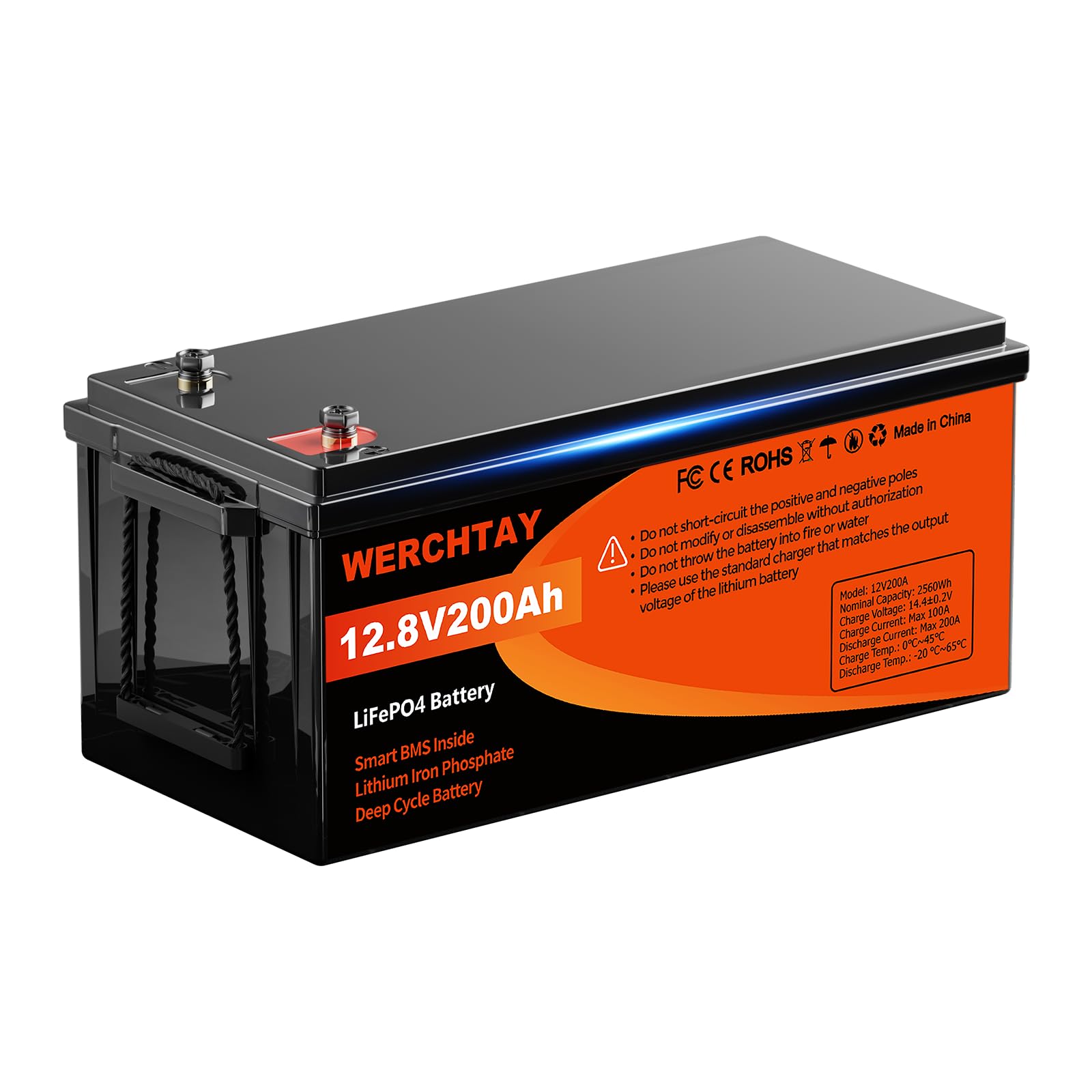LiFePO4 12V 200Ah Batterie,Deep Cycle Batterien,2560Wh Lithium Akku mit 5000-18000Tiefzyklus,Intelligentem BMS und Abschaltschutz bei Niedrigen Temperaturen für Camping,Solarpanel Kit,Wohnmobil LiFePO4 12V 200Ah Batterie,Deep Cycle Batterien,2560Wh Lithium Akku mit 5000-18000Tiefzyklus,Intelligentem BMS und Abschaltschutz bei Niedrigen Temperaturen für Camping,Solarpanel Kit,Wohnmobil von Cairhornce