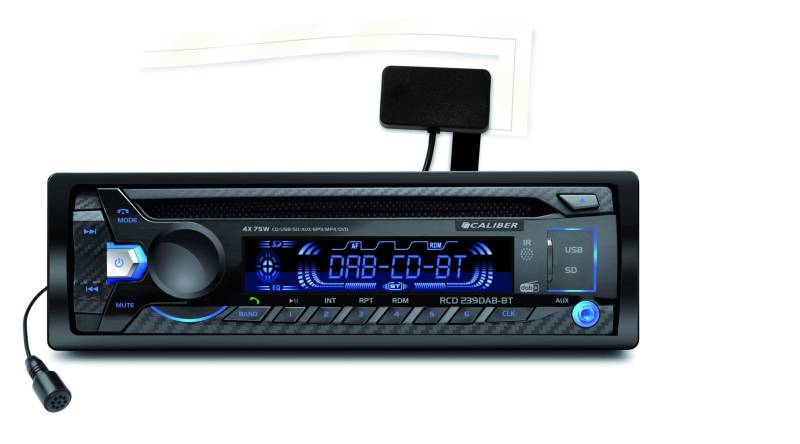 Caliber Autoradio - Auto Radio mit Bluetooth - Aux In - CD - DAB - DAB Plus - FM - SD - USB - Einstellbare Tastenbeleuchtung - Mit Freisprechfunktion - 4X 75 Watt - Schwarz - 1 Din von Caliber