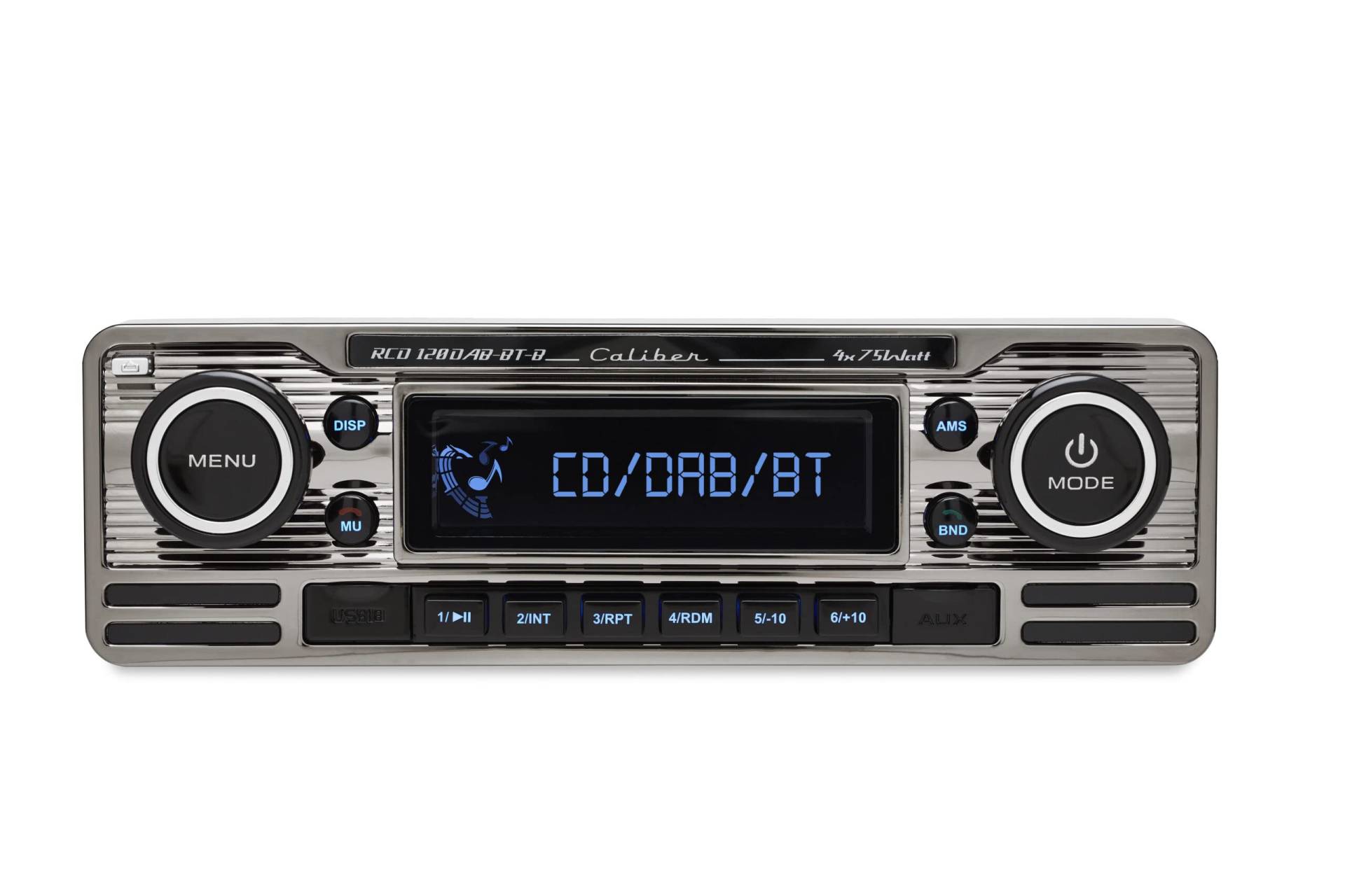 Caliber Retro Autoradio - Auto Radio Bluetooth USB - DAB+ / FM - 1 DIN Radio Auto - Retro Design - Mit Freisprechfunktion - Schwarz von Caliber
