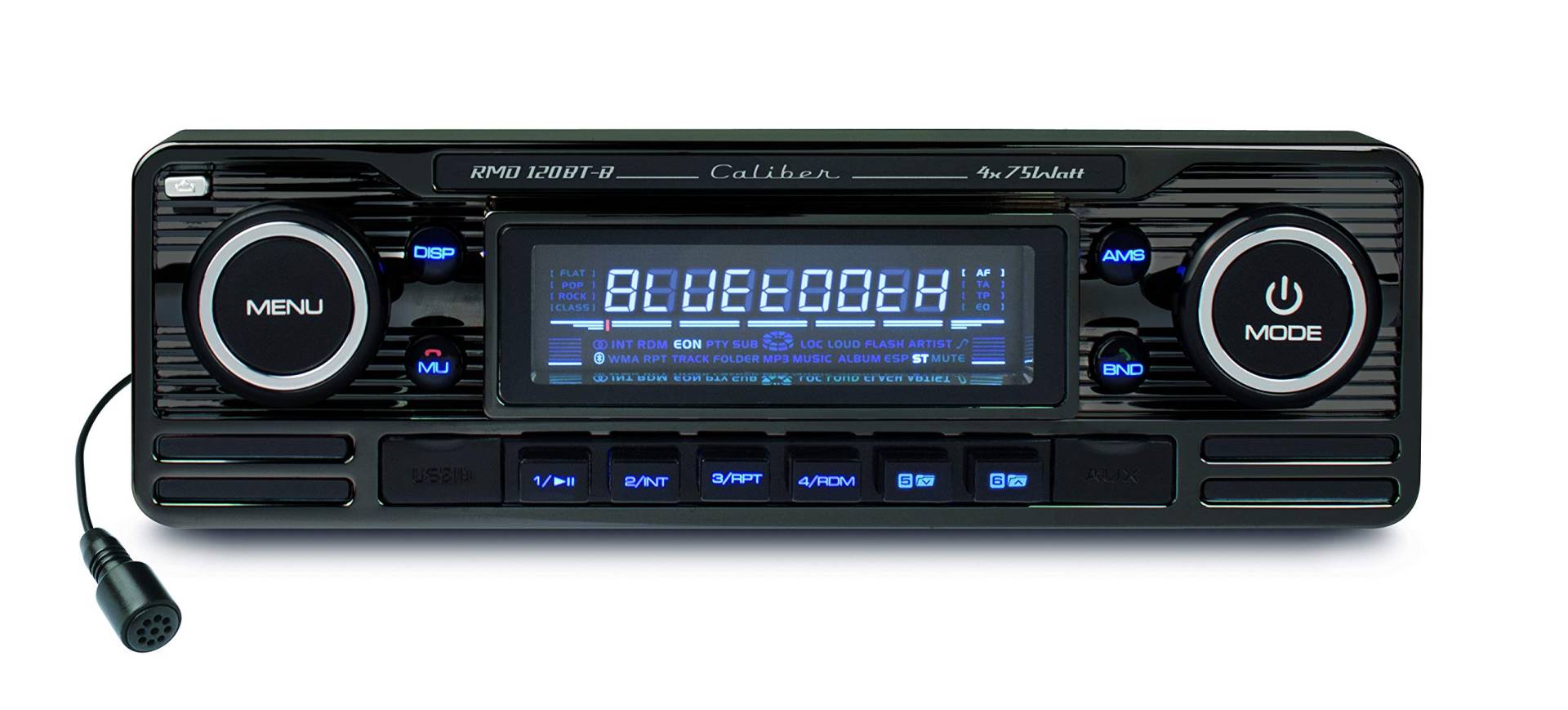 Caliber Retro Autoradio - Auto Radio Bluetooth USB - FM - 1 DIN Radio Auto - Autoradio mit Bluetooth Freisprecheinrichtung - Schwarz von Caliber