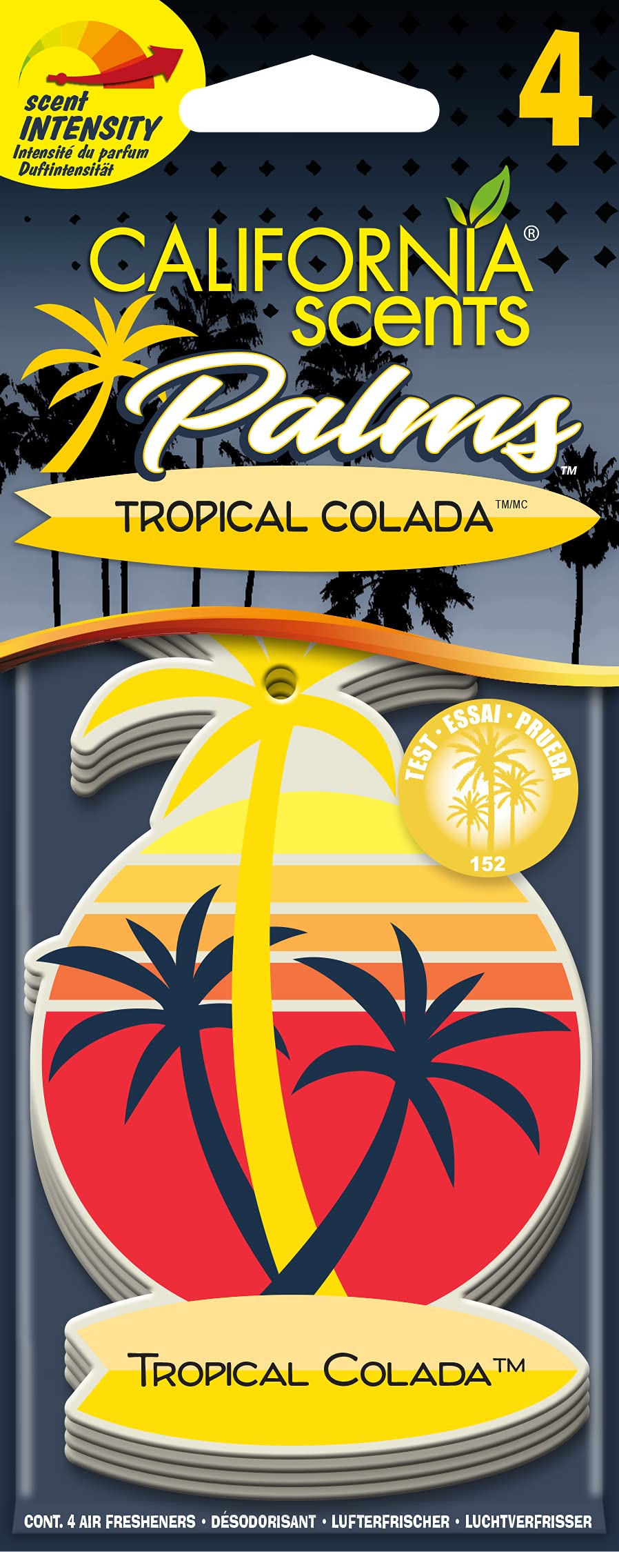 California Car Scents Scents E302692000 Palms Lufterfrischer Tropical Colada, 4 Stück von California Scents