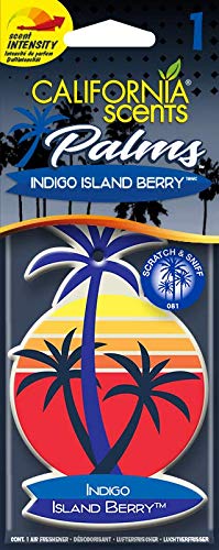 California Car Scents Palms Lufterfrischer Indigo Island Berry, 4 Stück von California Car Scents
