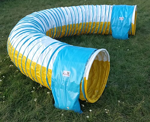 Callieway® Dog Agility Tunnel "Turnier" / Agilitytunnel 5m lang / 60cmØ (FCI konform) … (5 m, gelb-weiß) von Callieway®
