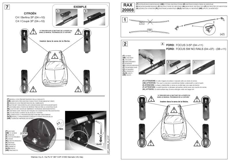 CAM System Dachträger vormontiert Rax – Cod.20008 von CAM