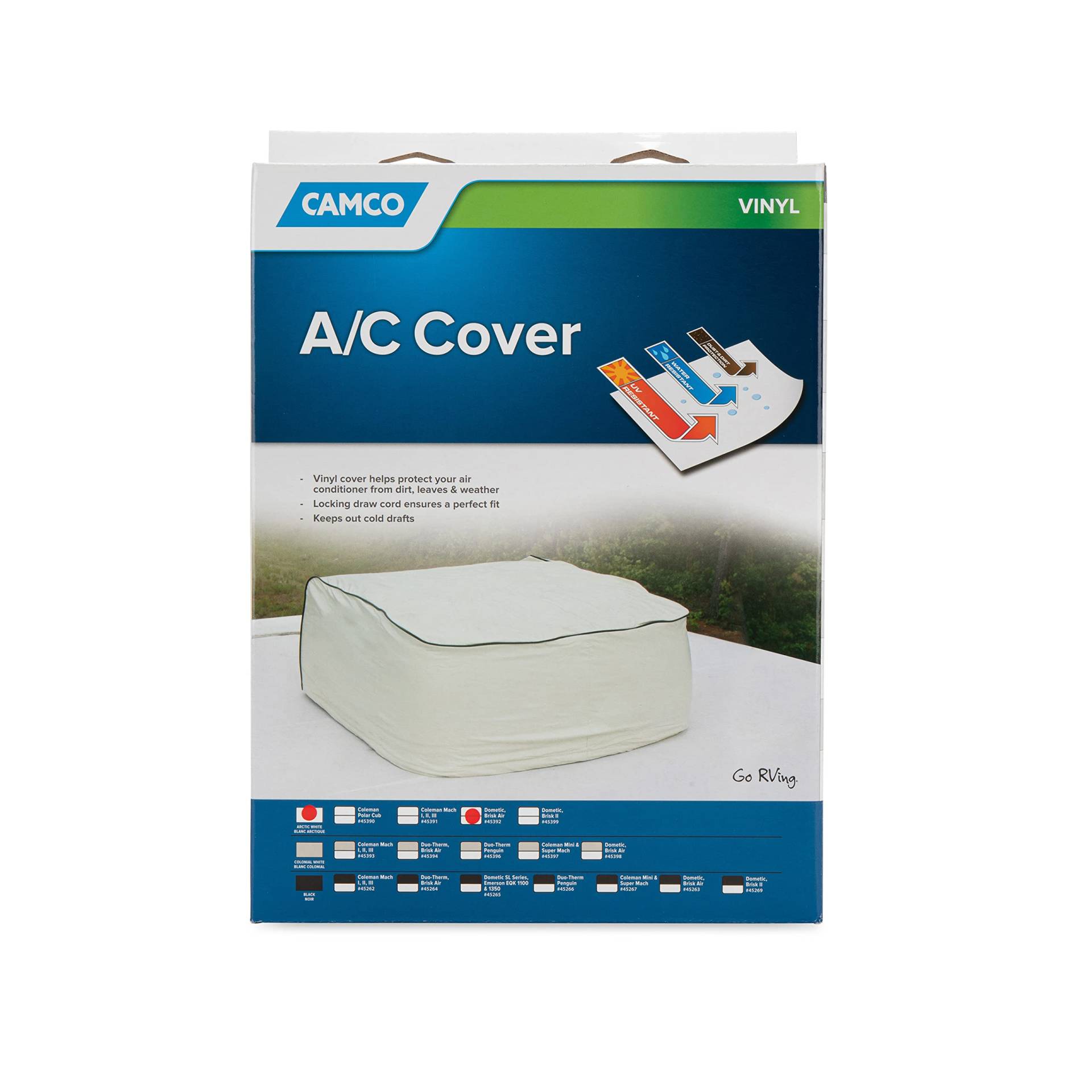 Camco 45392 Abdeckung für Klimaanlagen, Vinyl, passend für Dometic Brisk Air Modelle, Weiß von Camco