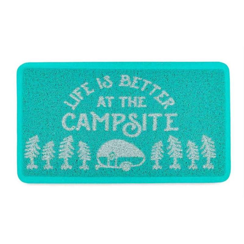 Camco Life is Better at The Campsite Kleine Scheuerdecke – Hilft unerwünschten Schmutz vom Verfolgen in Ihr Wohnmobil, zu Hause oder auf Campingplatz einzufangen, blaugrün/weiß (53199) von Camco