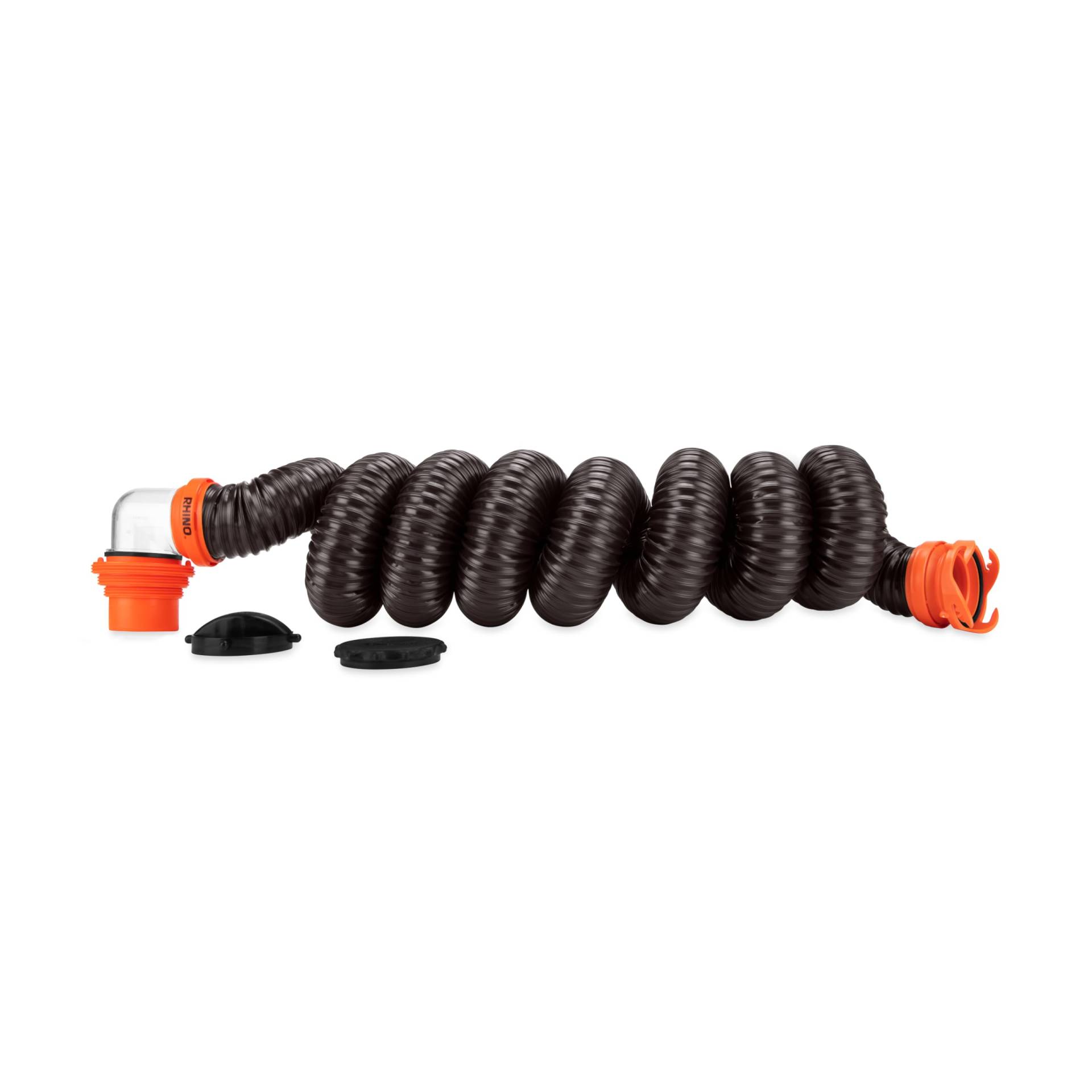 Camco RhinoFLEX 39761 Abwasserschlauch-Set für Wohnmobile/Wohnmobil, mit transparentem Winkelanschluss mit abnehmbarem 4-in-1-Adapter, Anschluss an 7,6 cm Slip oder 7,6 cm/8,9 cm/10,2 cm Camco RhinoFLEX 39761 Abwasserschlauch-Set für Wohnmobile/Wohnmobil, mit transparentem Winkelanschluss mit abnehmbarem 4-in-1-Adapter, Anschluss an 7,6 cm Slip oder 7,6 cm/8,9 cm/10,2 cm von Camco