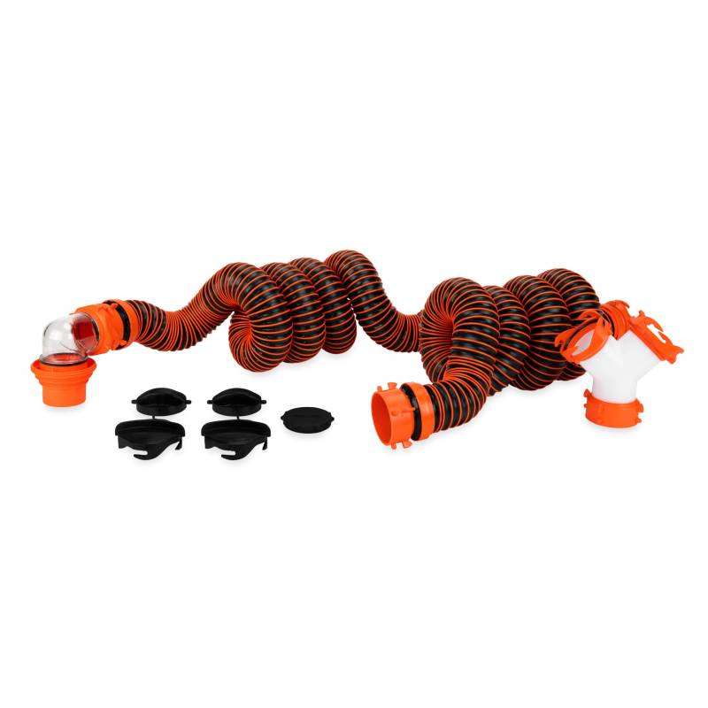 RhinoEXTREME 21056 Abwasserschlauch-Set für Wohnmobile mit Tandemhaltebehältern, gebrauchsfertiges Set, inklusive 4-in-1-Adapter, Aufbewahrungskappen und drehbarem Wye-Fitting von Camco