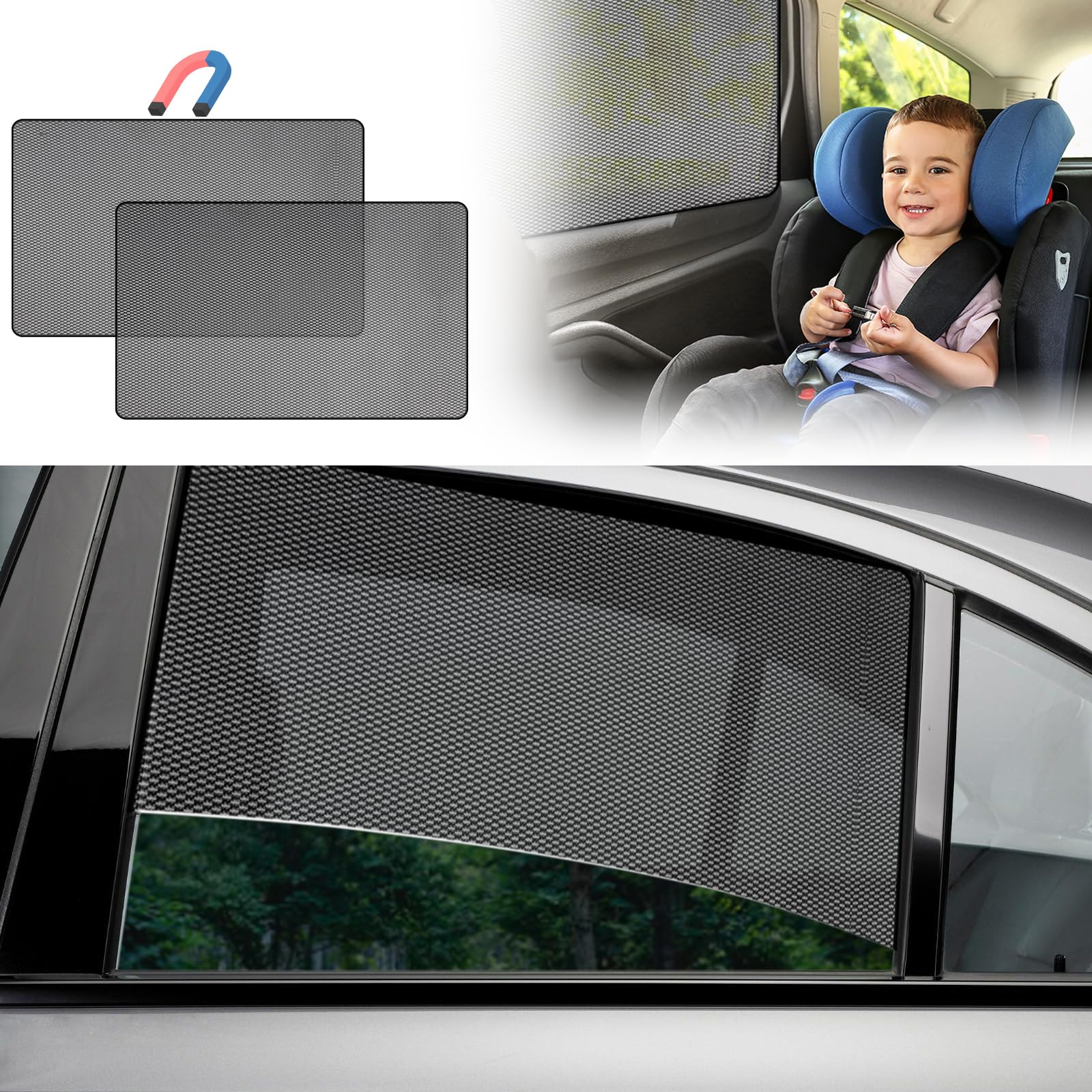 Sonnenschutz Auto Baby & Kinder Magnetisch Sonnenschutz Auto mit UV Schutz, 50cm*80cm Reflektierende Hitzeschutz, 2 Stück - Seitenscheibe & Heckscheibe, Ideal für Kinder, Erwachsene und Haustiere Sonnenschutz Auto Baby & Kinder Magnetisch Sonnenschutz Auto mit UV Schutz, 50cm*80cm Reflektierende Hitzeschutz, 2 Stück - Seitenscheibe & Heckscheibe, Ideal für Kinder, Erwachsene und Haustiere von Camiki Art