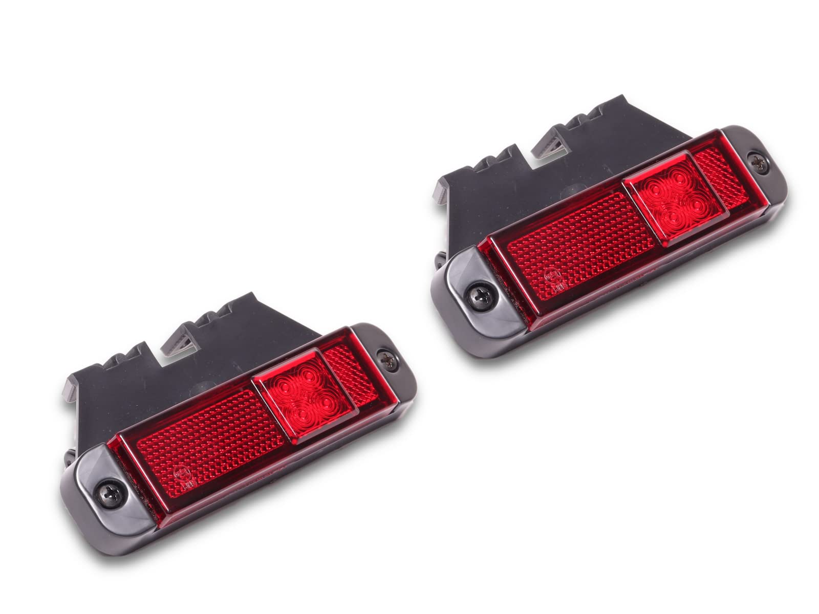 Camionetka 2x LED Seitenmarkierungsleuchten Begrenzungsleuchten 12V / 24V, Positionsleuchten Rot, Umrissleuchten für LKW, Bus, Transporter, Anhänger, Wohnmobil, etc. von Camionetka