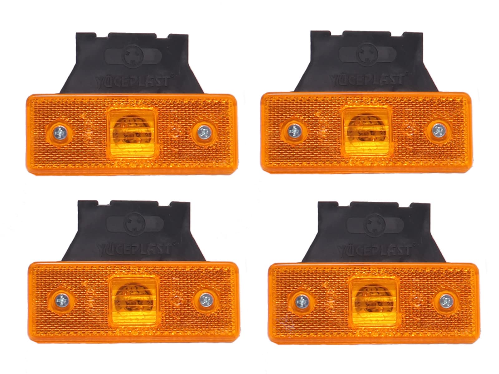 Camionetka 4x LED Seitenmarkierungsleuchten Begrenzungsleuchten 12V / 24V, Positionsleuchten Gelb/Orange, Umrissleuchten für LKW, Bus, Transporter, Anhänger, Wohnmobil, etc. von Camionetka