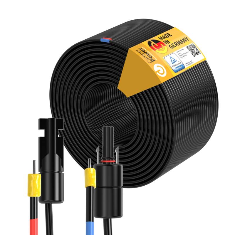 CAMPERPOWER | 10m Verbindungskabel für Photovoltaikanlagen | Solarladeregler zu Solarmodul | PV-Stecker | 4mm2 | Solarverbinder | Solarkabel für Balkonkraftwerke & Camping | MADE IN GERMANY von CamperPower