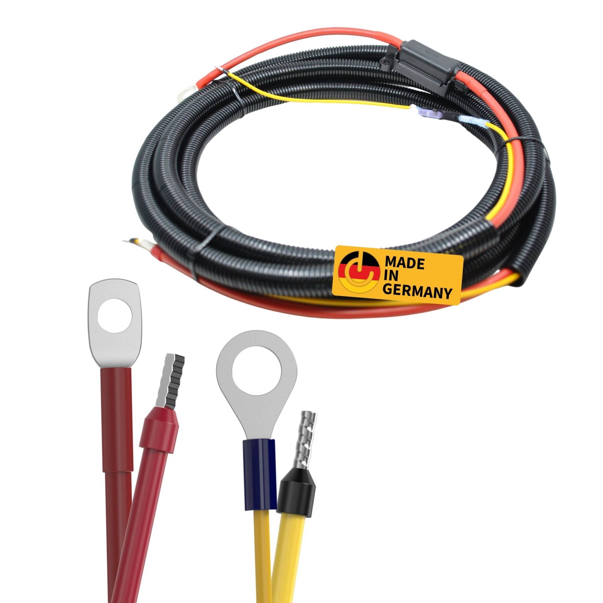 CAMPERPOWER | 3,5m Anschlusskabel für Laderegler | bis 50A Stromstärke | Verbindung Laderegler zu Batterie l M8 Batterieanschlussöse | 16mm² | inkl. 60A Sicherung | MADE IN GERMANY CAMPERPOWER | 3,5m Anschlusskabel für Laderegler | bis 50A Stromstärke | Verbindung Laderegler zu Batterie l M8 Batterieanschlussöse | 16mm² | inkl. 60A Sicherung | MADE IN GERMANY von CamperPower