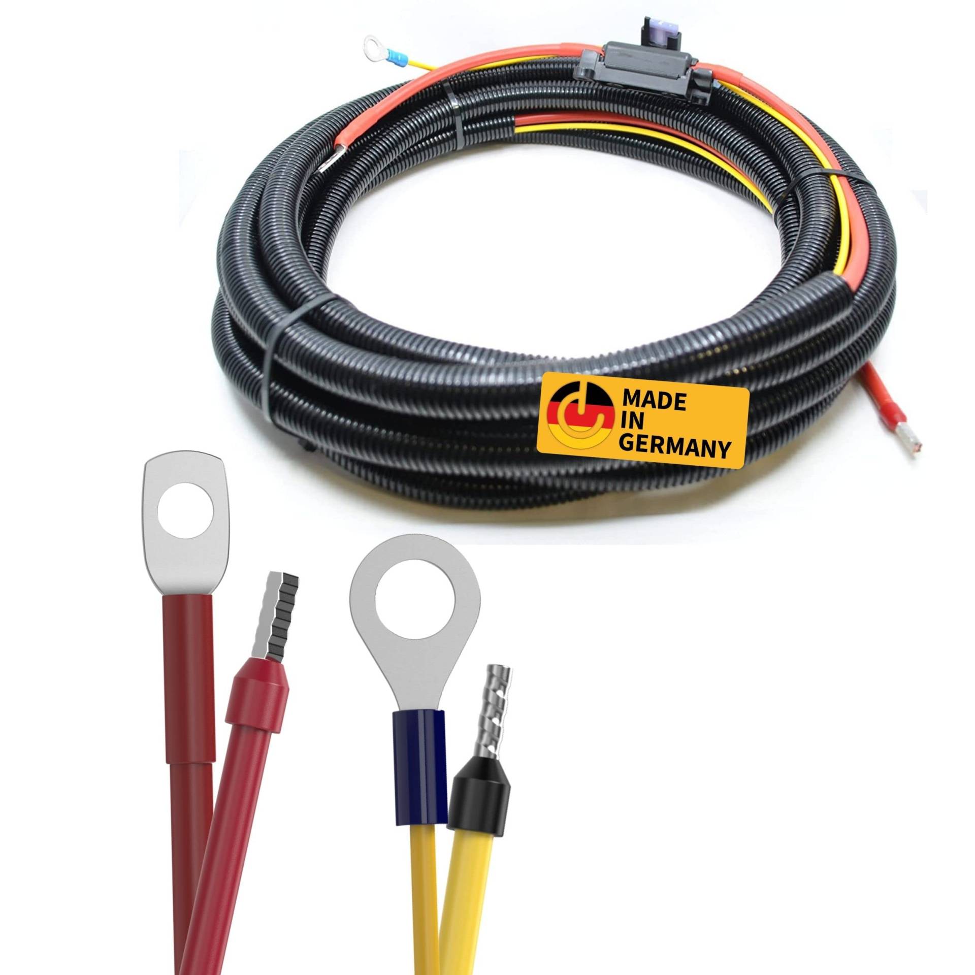 CAMPERPOWER | 6m Anschlusskabel für Laderegler | bis 30A Stromstärke | Verbindung Laderegler zu Batterie l M8 Batterieanschlussöse | 10mm² | inkl. 40A Sicherung | MADE IN GERMANY CAMPERPOWER | 6m Anschlusskabel für Laderegler | bis 30A Stromstärke | Verbindung Laderegler zu Batterie l M8 Batterieanschlussöse | 10mm² | inkl. 40A Sicherung | MADE IN GERMANY von CamperPower