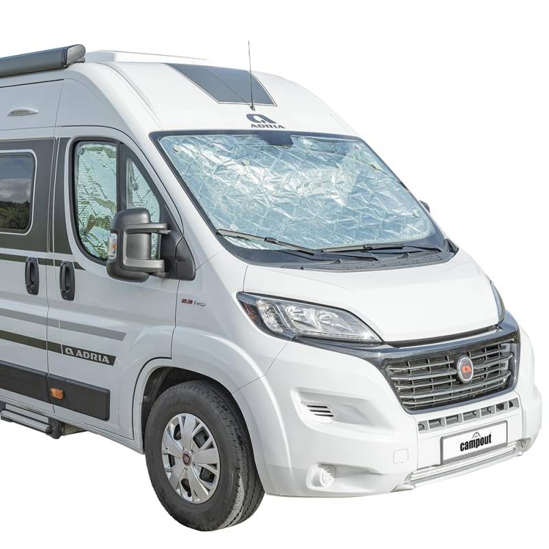 Campout Thermomatten Set für FIAT Ducato X290 ab 2014 - Isolierende Fensterfolie - 7-lagiges Material - Isolierende Fensterfolie - Gegen Hitze und Kälte - Inkl. Befestigungssauger - 3 Stück von Campout