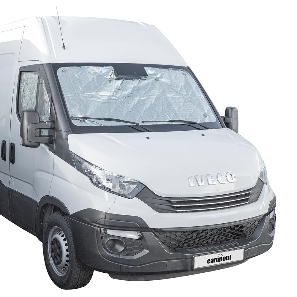 Campout Thermomatten Set für Iveco Daily ab 2014 - sichtschutzfolie Fenster - Isolierende Fensterfolie - Fensterisolierfolie - Für Front- und Seitenfenster - Inkl. Befestigungssaugnäpfe – 3 Stück Campout Thermomatten Set für Iveco Daily ab 2014 - sichtschutzfolie Fenster - Isolierende Fensterfolie - Fensterisolierfolie - Für Front- und Seitenfenster - Inkl. Befestigungssaugnäpfe – 3 Stück von Campout
