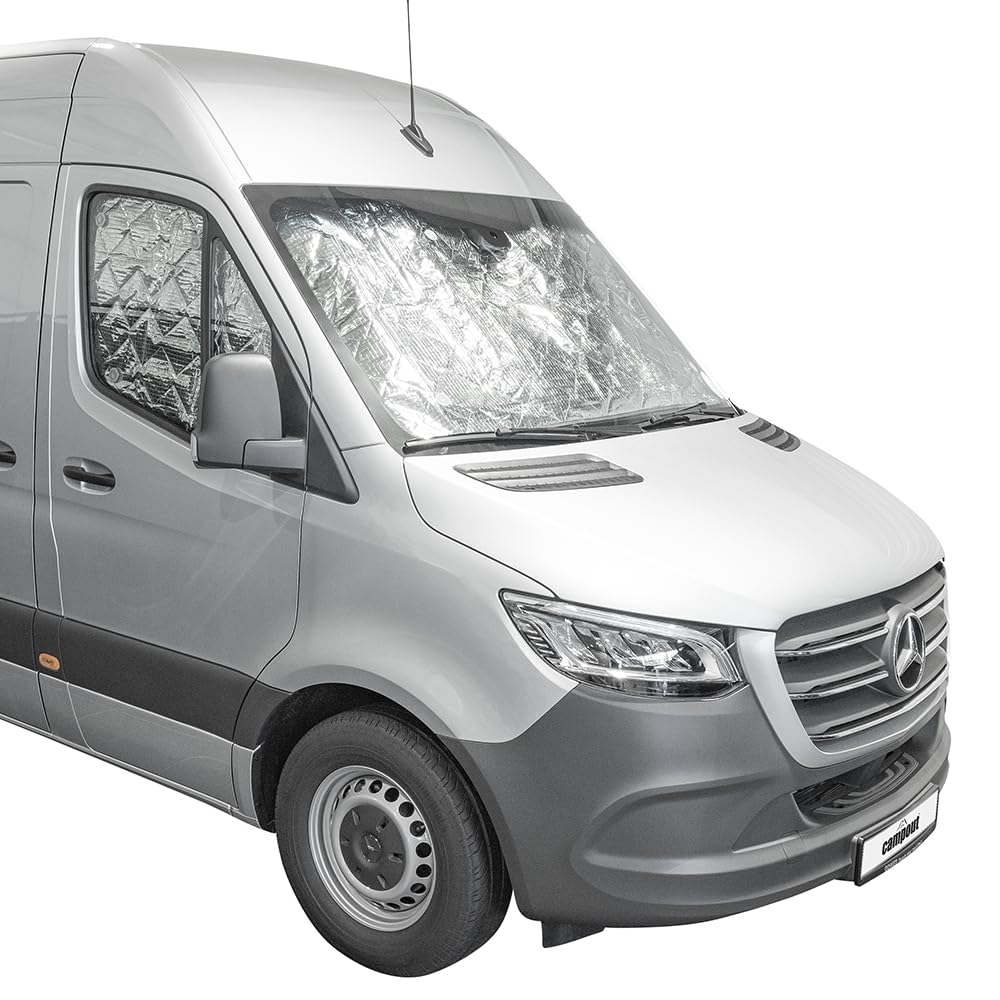 Campout Thermomatten Set für Mercedes Sprinter ab 04-2006 - 2014 - Isolierende Fensterfolie - Fensterisolierfolie - Für Front- und Seitenfenster - Inkl. Befestigungssaugnäpfe – 3 Stück Campout Thermomatten Set für Mercedes Sprinter ab 04-2006 - 2014 - Isolierende Fensterfolie - Fensterisolierfolie - Für Front- und Seitenfenster - Inkl. Befestigungssaugnäpfe – 3 Stück von Campout