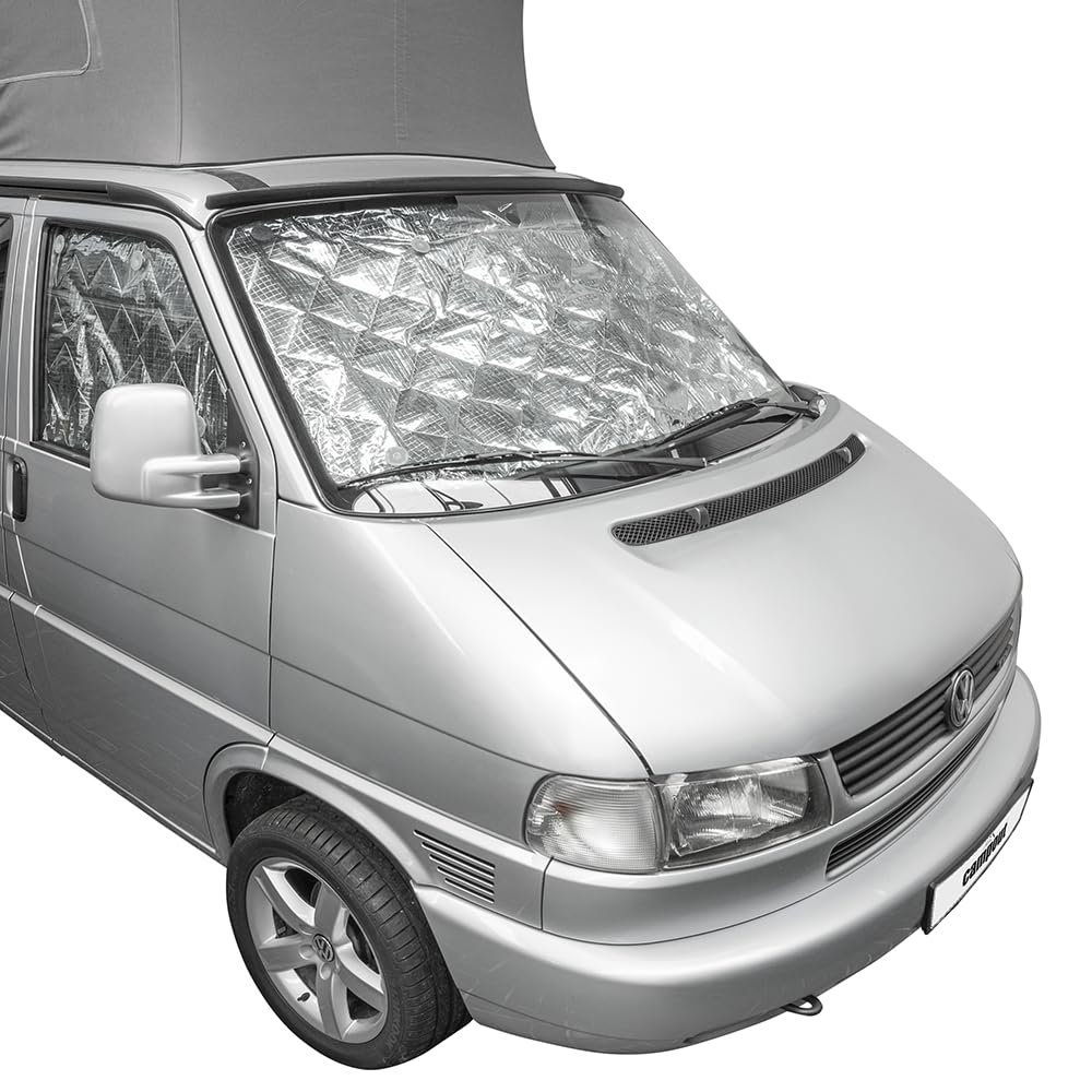 Campout Thermomatten Set für Volkswagen T4 - sichtschutzfolie Fenster - Isolierende Fensterfolie - Fensterisolierfolie - Für Front- und Seitenfenster - Inkl. Befestigungssaugnäpfe – 3 Stück Campout Thermomatten Set für Volkswagen T4 - sichtschutzfolie Fenster - Isolierende Fensterfolie - Fensterisolierfolie - Für Front- und Seitenfenster - Inkl. Befestigungssaugnäpfe – 3 Stück von Campout
