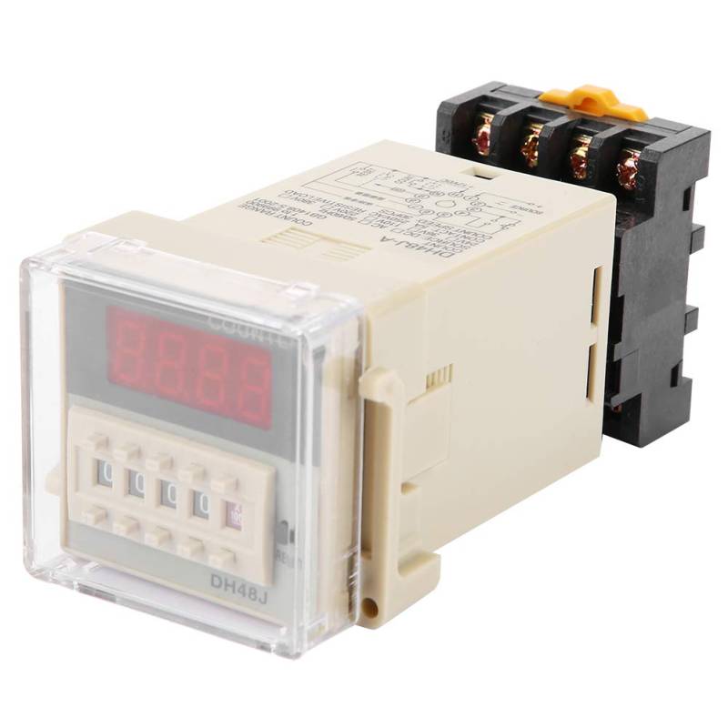 Elektronisches Zählerrelais - DH48J-11A 1-999900 220VAC 11-poliges digitales Zählerrelais LED-Anzeige Zählrelais Panel-Reset oder Terminal-Reset-Zähler von Candeon