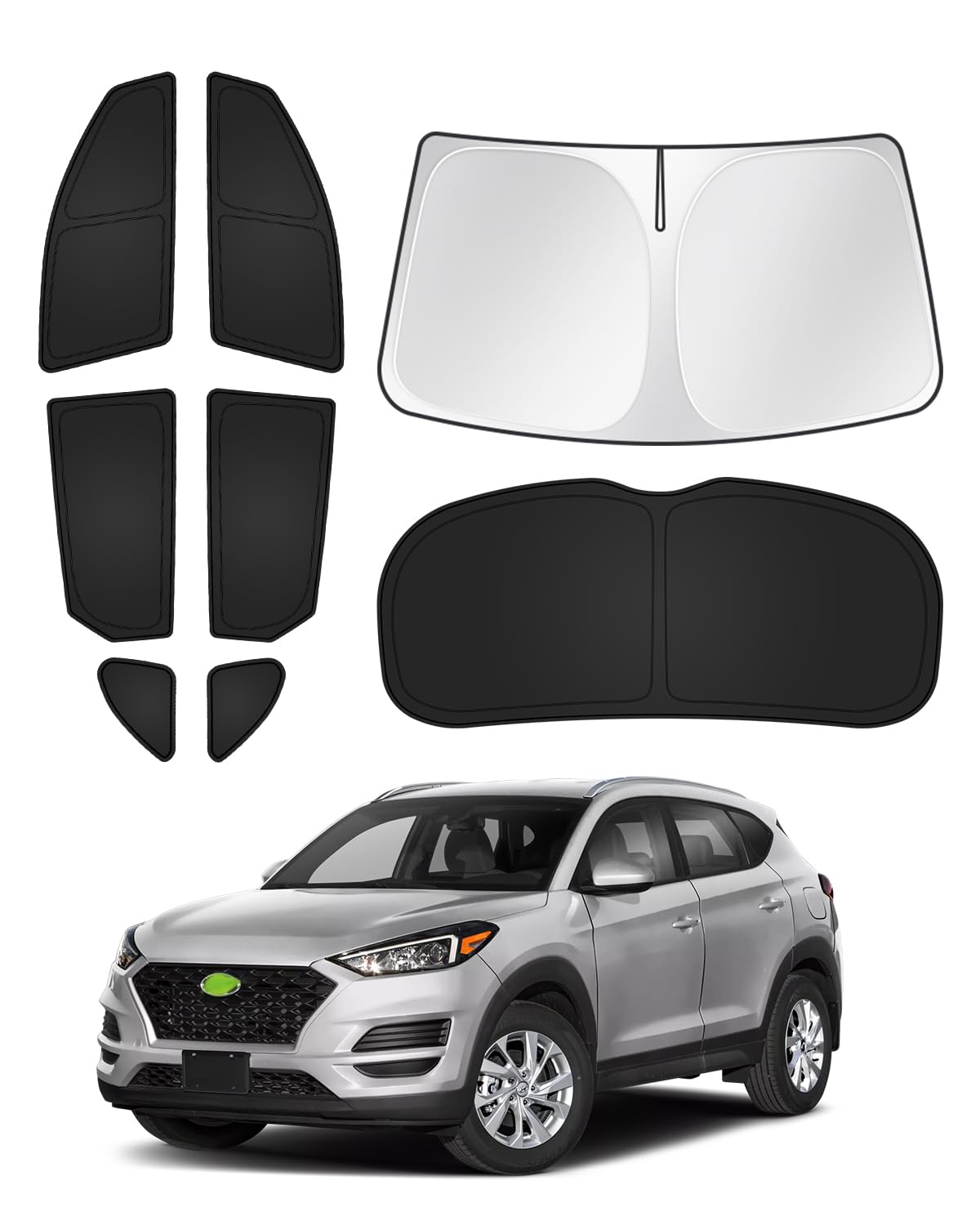 Canvcle Sonnenschutz für Hyundai Tucson 2016-2021, Zubehör, Windschutzscheibe, Seiten- und Heckscheibenabdeckung, Sonnenblende, Sichtschutz, Hitzeschutz, Schwarz, 8 Stück Canvcle Sonnenschutz für Hyundai Tucson 2016-2021, Zubehör, Windschutzscheibe, Seiten- und Heckscheibenabdeckung, Sonnenblende, Sichtschutz, Hitzeschutz, Schwarz, 8 Stück von Canvcle